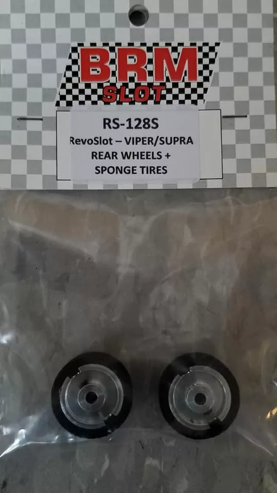 RS-128S RevoSlot Viper/Supra Rear wheels & sponge tires x 2